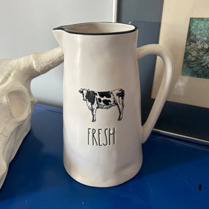 Rae Dunn Cow Fresh Farm Line Farmhouse Decor Pitcher