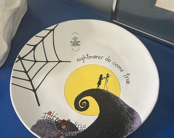Rae Dunn Disney Nightmare from Christmas Jack Skellington Sally Schock Nightmares Do Come True Servierplatte aus Acryl