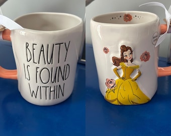 Rae Dunn Disney Beauty and the Beast Belle Beauty Is Found Within Double Sided Mug