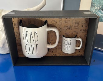 Rae Dunn Head Chef and Sous Chef Mug & Mini Mug Set