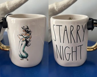 Rae Dunn Disney Princess Aladdin Jasmine Starry Night Mug
