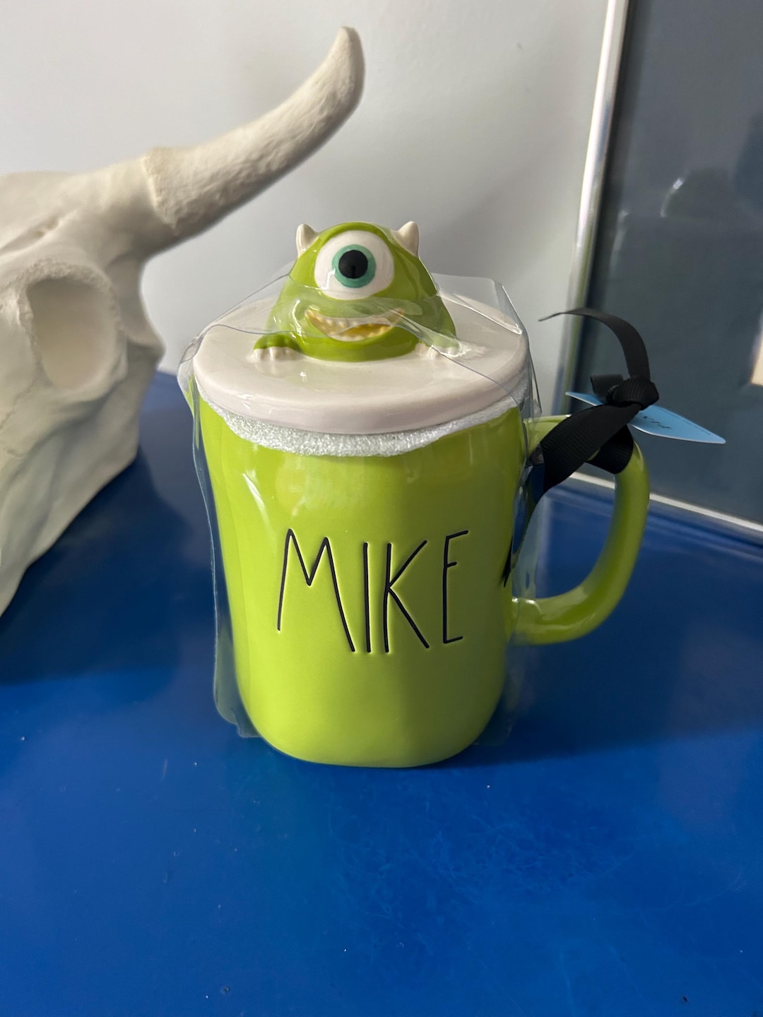 Mike Rae Dunne Rae Dunn Disney Pixar Monsters Inc Mike Wazowski Mike Topped Mug - Etsy