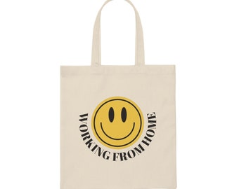 Working From Home Canvas Tote (Yellow)