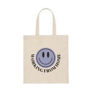 Working From Home Canvas Tote (Blue)