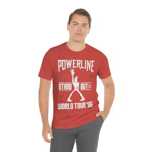 Powerline World Tour - White  Text (Unisex Jersey Short Sleeve Tee)