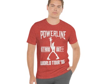Powerline World Tour - White  Text (Unisex Jersey Short Sleeve Tee)