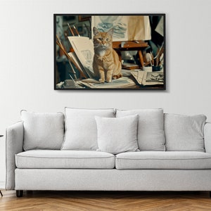 Cat Art Print, Cat Print, Cat Wall Art, Cat Wall Decor, Cat Wall Painting, Cat Print Wallpaper, Cat Portrait, Artistic Wall Painting zdjęcie 6