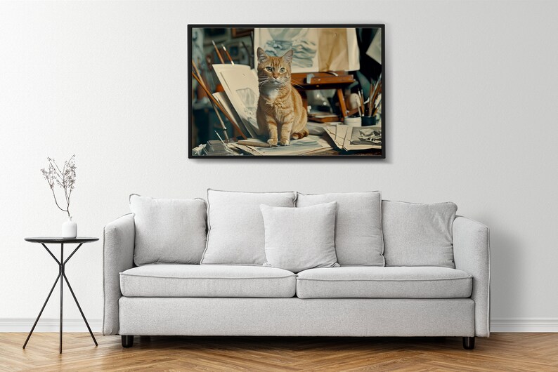 Cat Art Print, Cat Print, Cat Wall Art, Cat Wall Decor, Cat Wall Painting, Cat Print Wallpaper, Cat Portrait, Artistic Wall Painting immagine 6