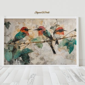 Birds on a Wire Wall Art, Bird Decor, Vintage Bird Print, Bird Wall Art, Birds on a Wire Wall Art, Bird Painting, Vintage Bird Wall Decor