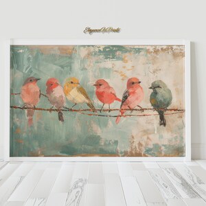 Birds on a Wire Wall Art, Bird Decor, Vintage Bird Print, Bird Wall Art, Birds on a Wire Wall Art, Bird Painting, Vintage Bird Wall Decor