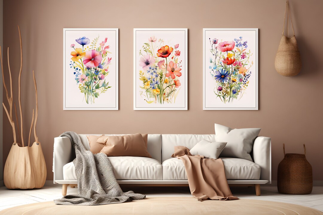 Watercolor Wildflower Printable Art | Minimalist Wall Decor ...