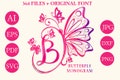 Butterfly Monogram Font | Butterfly Svg | Butterfly Svg Bundle | Butterfly Alphabet Monogram Svg | Cut Files for Cricut product logo