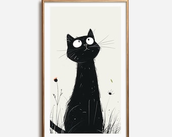 Cat Art Print, Cat Print, Cat Wall Art, Cat Wall Decor, Cat Wall Painting, Cat Print Wallpaper, Cat Portrait, Artistic Wall Painting