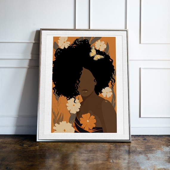 Black Woman Wall Art, African Woman Wall Art, Black Female Wall Art, Black Woman Art, African Wall Art, Digital Download wall art