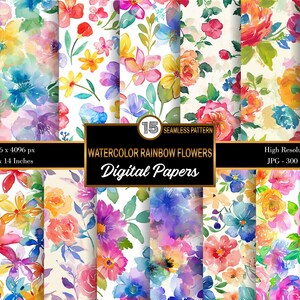 Floral Seamless Patterns, Flower Seamless Pattern, Floral Seamless, Digital Scrap Paper, Digital Craft Paper Bundle, Scrapbooking Paper