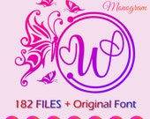 Butterfly Monogram Font | Butterfly Svg | Butterfly Svg Bundle | Butterfly Alphabet Monogram Svg | Cut Files for Cricut