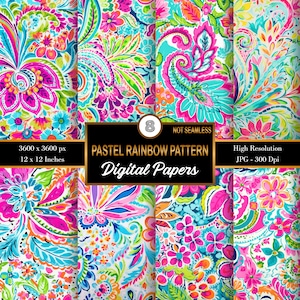 Floral Wrapping Paper, Floral Patterns, Flower Pattern,  Digital Scrap Paper, Digital Paper Bundle, Scrapbooking Paper