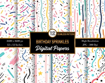 Papel digital para aniversário, papel com estampa de aniversário, papel para scrapbook de aniversário, papel para impressão digital, estampa de aniversário, estampa de feliz aniversário