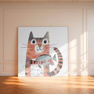 Cat Art Print, Cat Print, Cat Wall Art, Cat Wall Decor, Cat Wall Painting, Cat Print Wallpaper, Cat Portrait, Artistic Wall Painting immagine 5