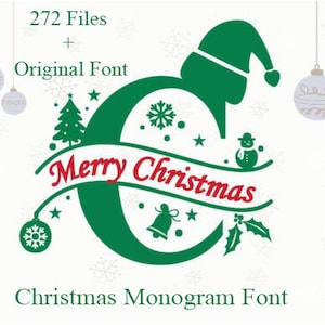 Christmas Monogram Font | Christmas Svg | Christmas Svg Bundle | Christmas Alphabet Monogram Svg | Cut Files for Cricut