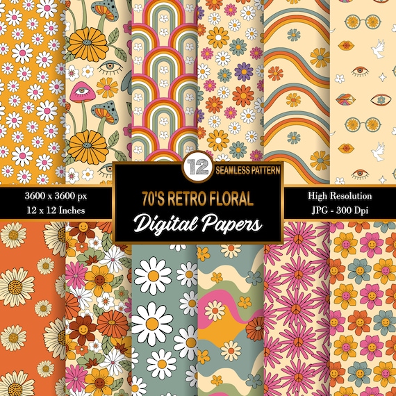 Floral Seamless Patterns, Flower Seamless Pattern, floral wrapping paper, Digital Scrap Paper, Digital Paper Bundle, Scrapbooking Paper