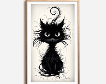 Cat Art Print, Cat Print, Cat Wall Art, Cat Wall Decor, Cat Wall Painting, Cat Print Wallpaper, Cat Portrait, Artistic Wall Painting