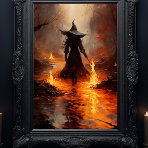 Witch In The Creek Painting | Witch Decor | Witch Poster | Witch Poster Print | Witch Wall Art | Witch Decor | Witch Art Print | Witch Art