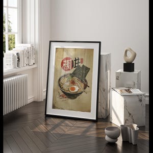 Ramen-affisch, japansk affisch, ramen-väggkonst, japanskt tryck, mataffisch, caféväggkonst, japansk målningsväggkonst, caféväggdekor bild 2