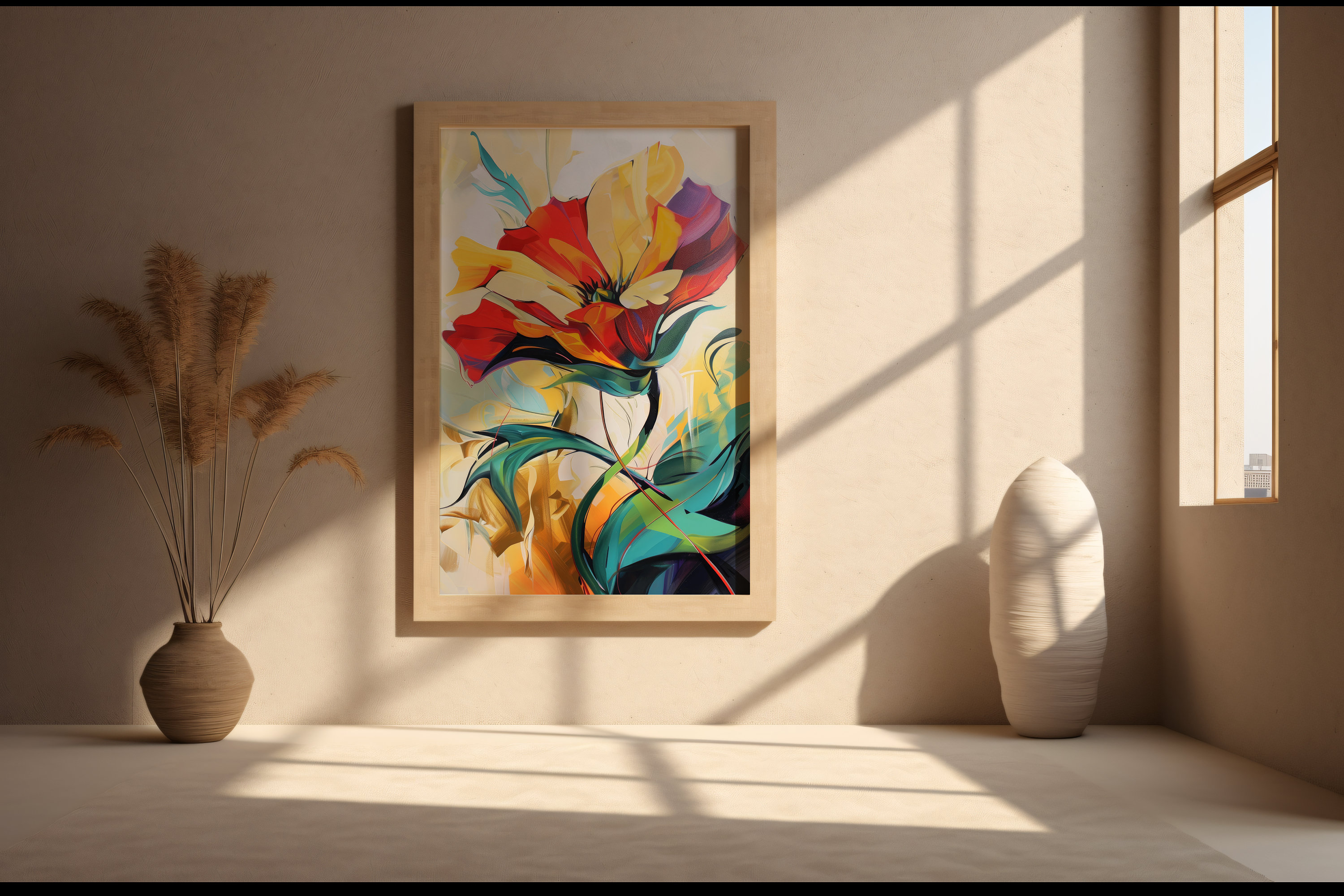 Flower Wall Decor, Flower Modern Painting, Flower Canvas Wall Art ...