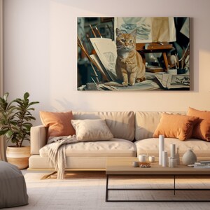 Cat Art Print, Cat Print, Cat Wall Art, Cat Wall Decor, Cat Wall Painting, Cat Print Wallpaper, Cat Portrait, Artistic Wall Painting zdjęcie 5