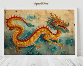 龍の絵、龍の壁画アート、中国の龍の絵、日本の龍の絵、龍の版画、日本
