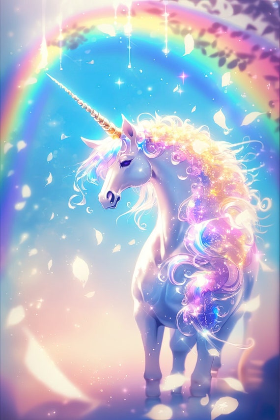 Etherialle GLOSSY Poster 01 unicorns of Sylphira Fantasy Wall Art 2:3 - Etsy