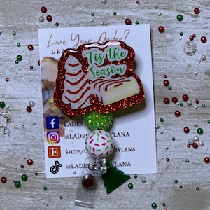 Tis the Season Little Snack Cake Christmas Reel, Christmas Reel, Christmas Badge Reel