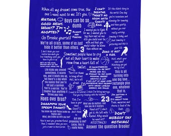 Manta con cita de One Tree Hill, diseño hecho por fans.