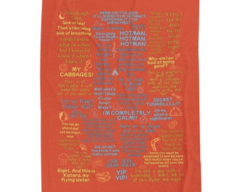 Manta de peluche con frases de Avatar: La Leyenda de Aang / Manta decorativa con diseño de fan