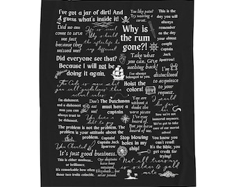 Manta de Piratas del Caribe, diseño de fans, frases de la película, manta acogedora, regalo único, decoración del hogar, ropa de cama de forro polar.