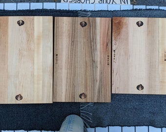 Handmade Wood Cutting Board w/ Onion Brand on one side (Medium, Maple)