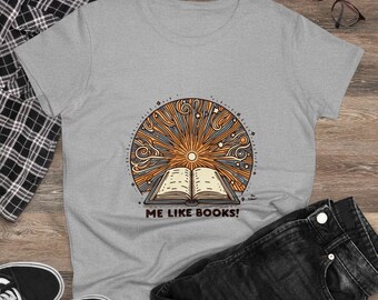 bibliophile shirt - Book lover shirt for gifts - Book nerd shirt - Me Like Books! - Women's Cotton Tee - (Books #2)