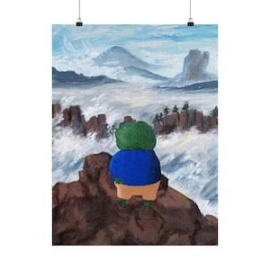 Pepe above a sea of fog poster