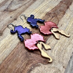 Witch sister earrings | Clay + glitter earrings