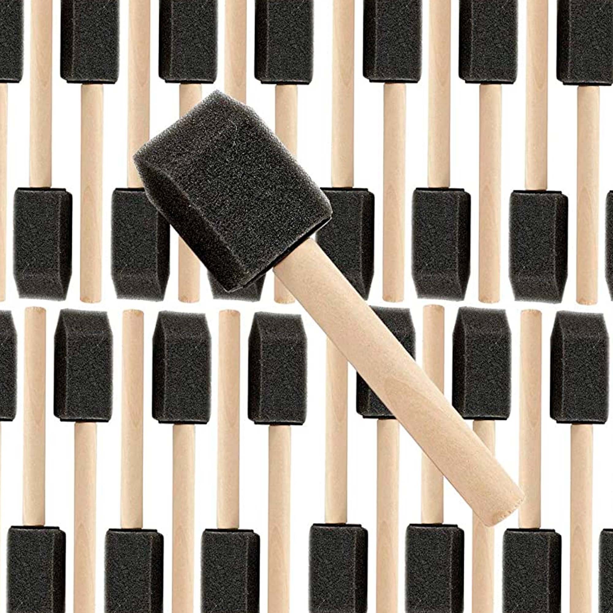 DARICE Black Foam Paint Brushes and Daubers 60 Pieces With Wood