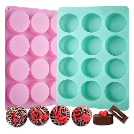 Actvty Round Chocolate Cookie Molds, 3 Pieces 12-Cavity Cylinder