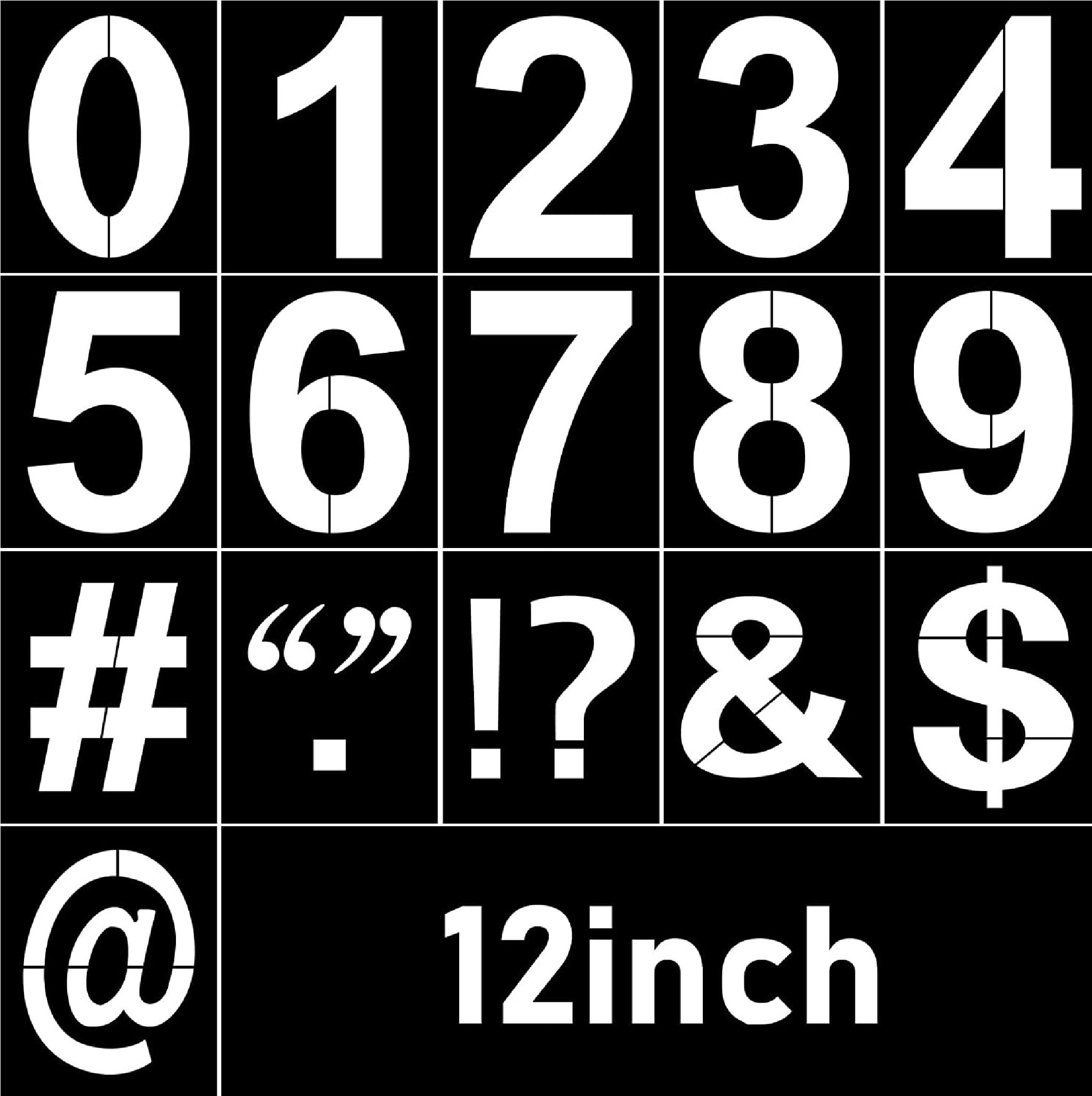 12 Inch Large Number Stencils Symbol Numbers Stencils Reusable Symbol