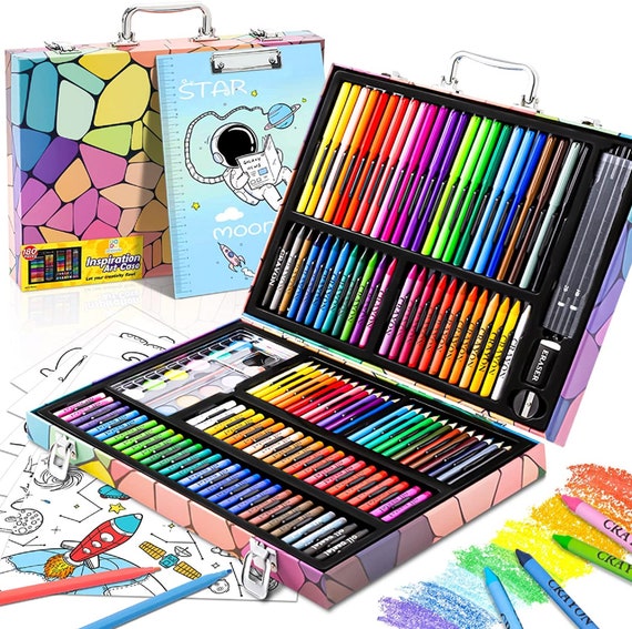 42 Pcs Coloring Kit Set With Crayons, Watercolors and Sketch Pens