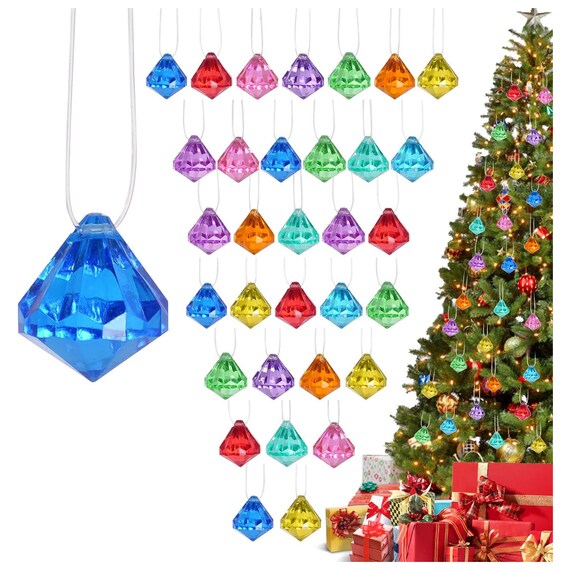 18Pcs Christmas Tree Decoration Crystal Ornaments - Hanging