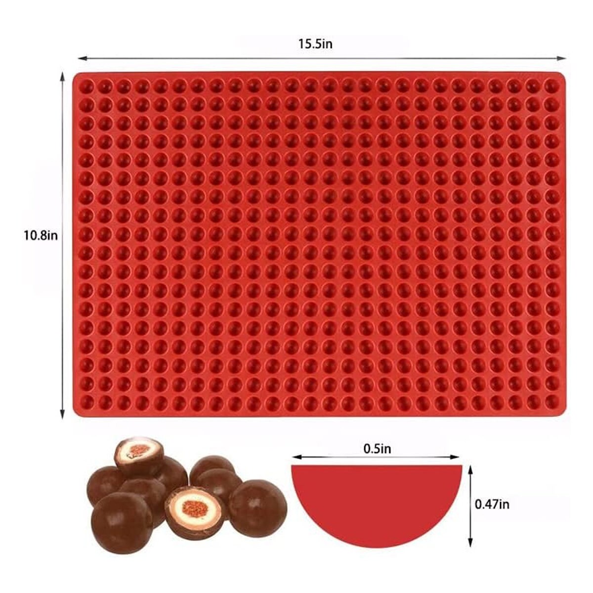 Bongpuda 2 Pack 468-Cavity Mini Round Silicone Molds - Chocolate