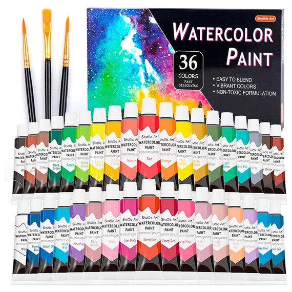 Watercolor Paint Set Home Outdoor Bright Color Pearlescent Watercolor  Pigment With Box36 Colors Conventional Paint + 12 Colors Pearlescent Paint