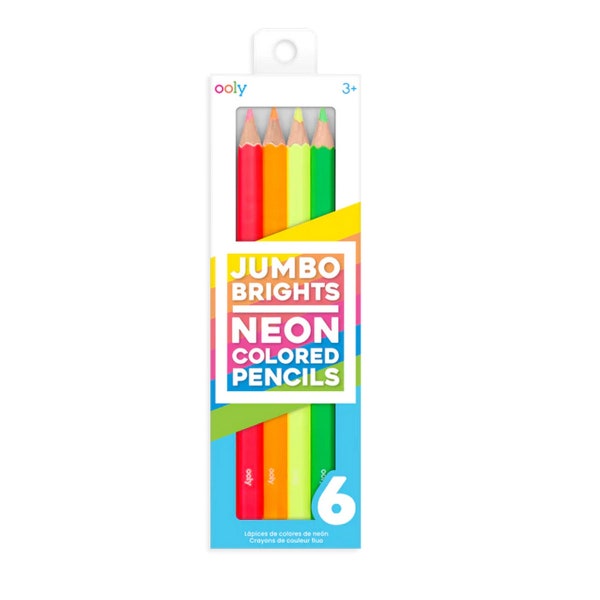 Jumbo Brights Neon Colored Pencils - Set of 6