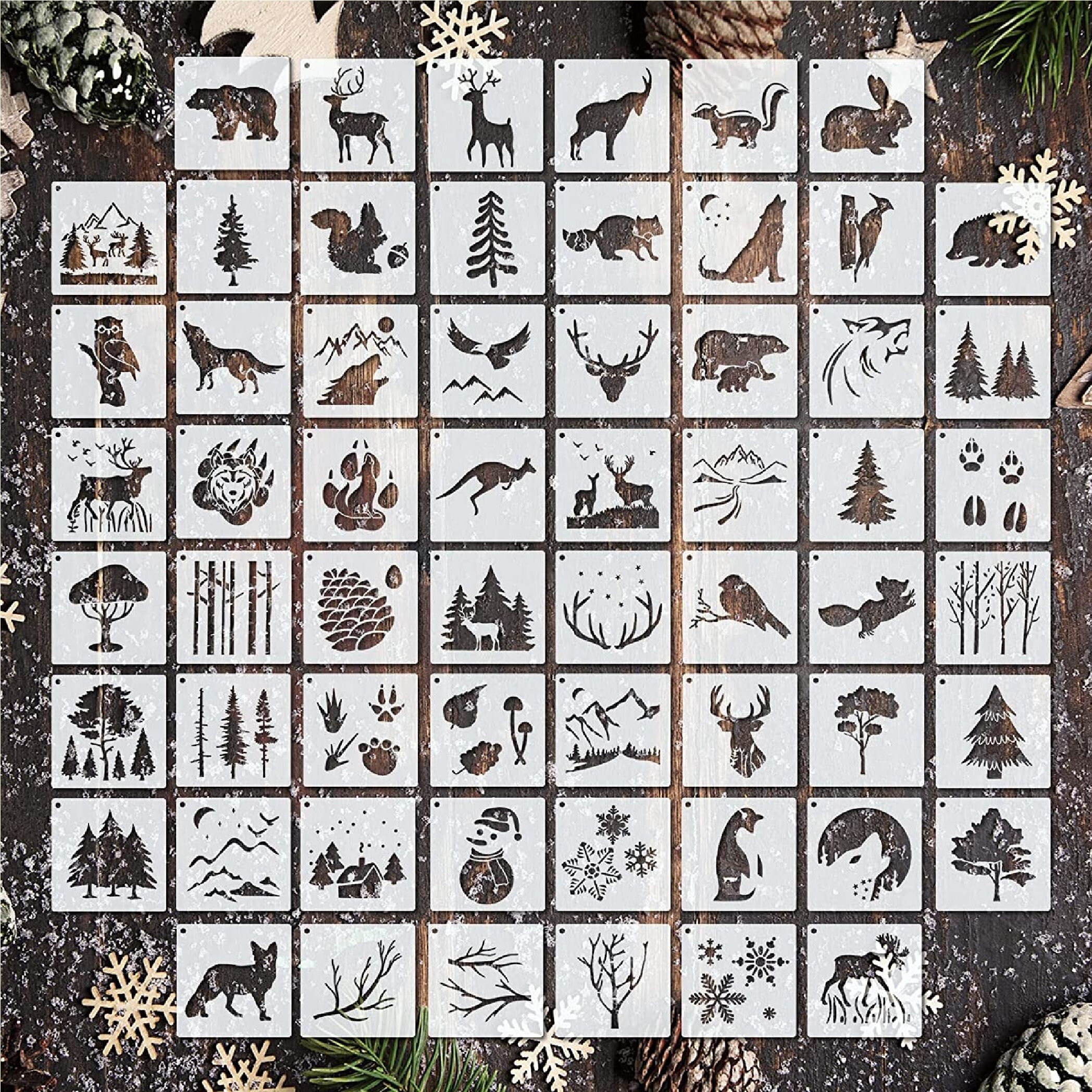 60 Pieces Stencil for Painting Reusable Stencil Wall Stencil - Etsy