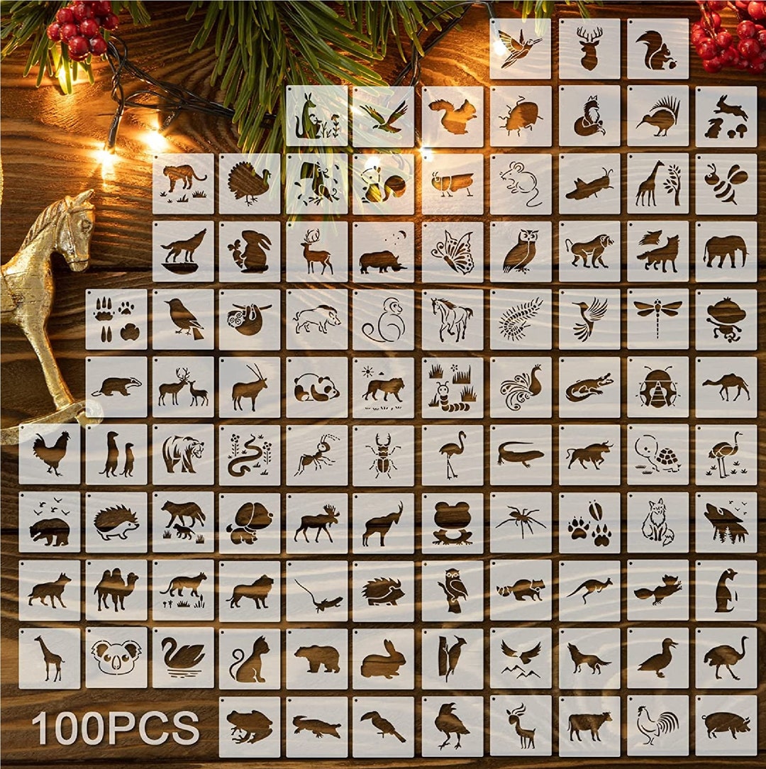 100 Pcs Stencils Reusable Stencils for Painting on Wood Stencil Holiday